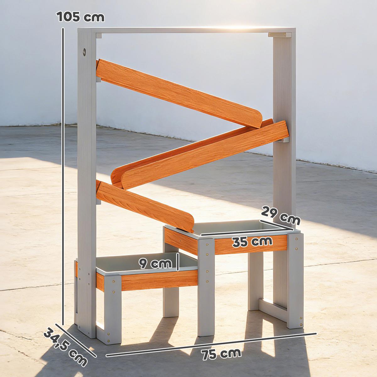 SAND-WASSERSPIELTISCH Tannenholz Kunststoff Grau - Grau, Holz (75/34.5/105cm) - AIYAPLAY