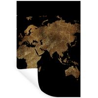 WANDTATTOO Weltkarte - Gold - Luxus - Erde - Schwarz Wandbild 40x60 cm - Goldfarben, Kunststoff (40/60/0.1cm) - MuchoWow