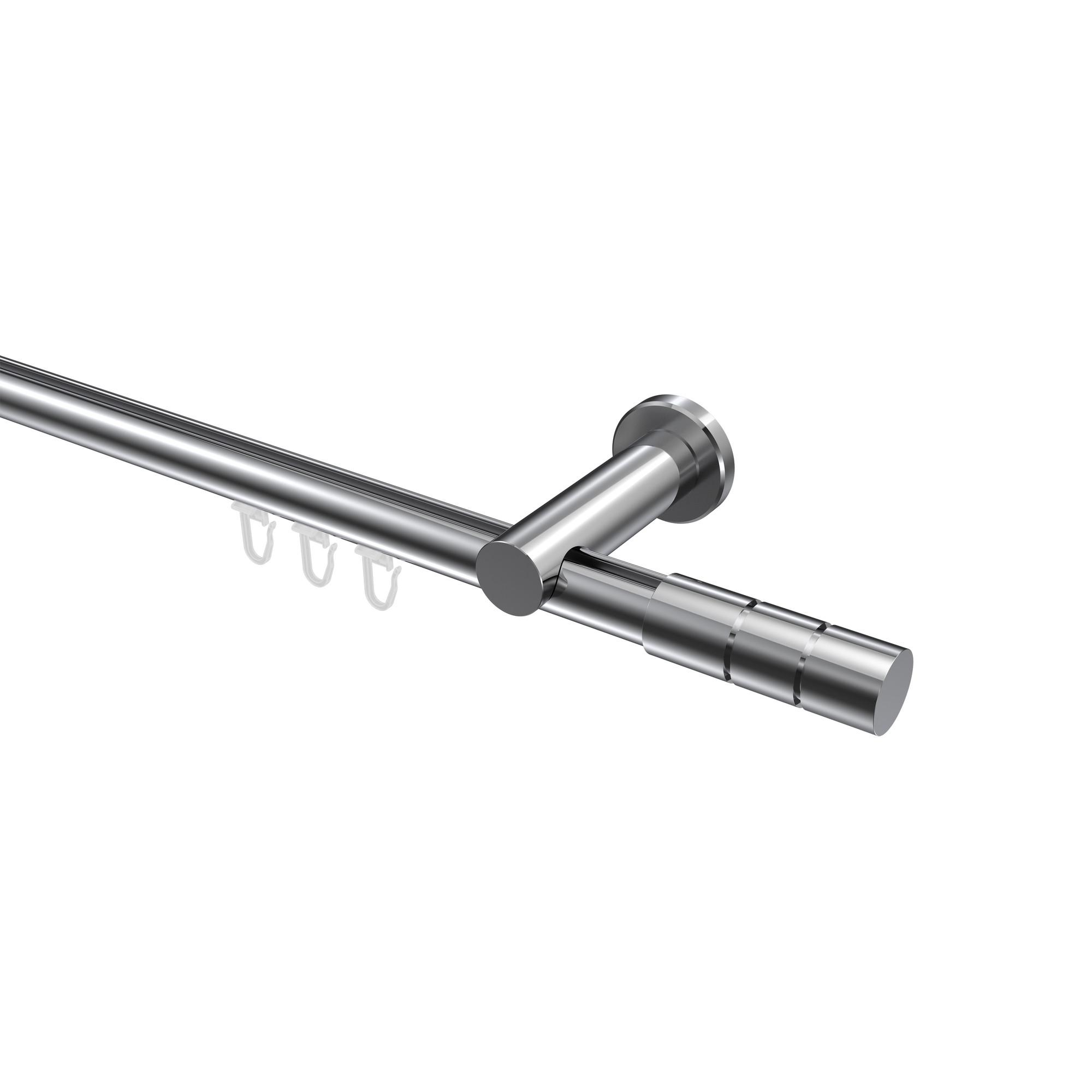 GARDINENSTANGE INNENLAUF Platon Elanto 160 cm, 1-läufig, 20 mm Ø Chrom - Chromfarben, Metall (160cm) - INTERDECO