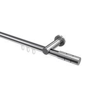 GARDINENSTANGE INNENLAUF Platon Elanto 160 cm, 1-läufig, 20 mm Ø Chrom - Chromfarben, Metall (160cm) - INTERDECO