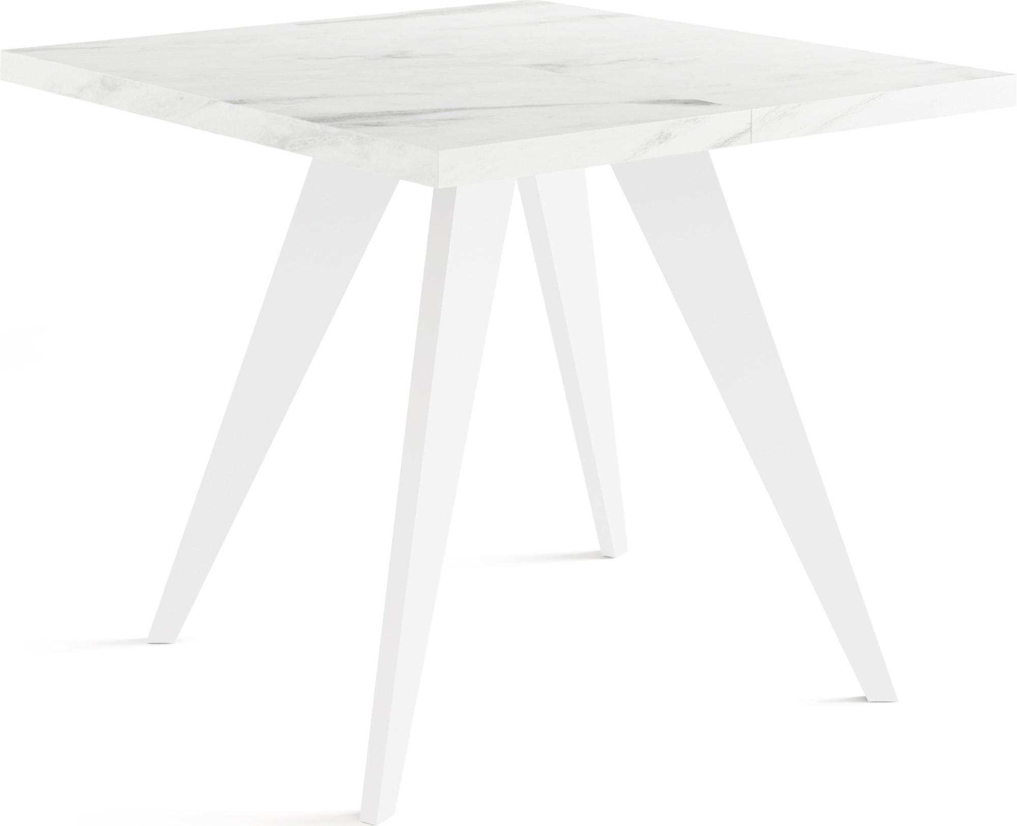 ESSTISCH Quadro quadratischer ausziehbarer, Marmor Weiß 100-200/100/76 cm - Ecru/Weiß, Holz/Holzwerkstoff (100/200/76cm) - WFL GROUP