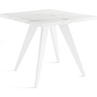 ESSTISCH Quadro quadratischer ausziehbarer, Marmor Weiß 100-200/100/76 cm - Ecru/Weiß, Holz/Holzwerkstoff (100/200/76cm) - WFL GROUP