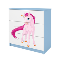KOMMODE Babydreams Einhorn 81/81/41 - Blau, Holzwerkstoff (81/81/41cm) - RAUMHIRSCH FURNITURE