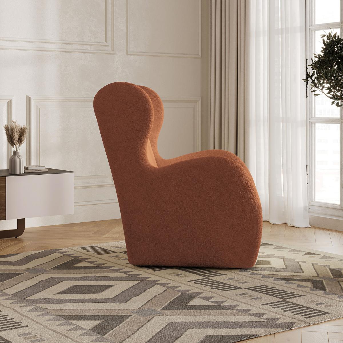 SESSEL MASTI Polstersessel Loungesessel ergonomisch, Orange - Orange, Holzwerkstoff/Kunststoff (74/100/86cm) - MASSENO