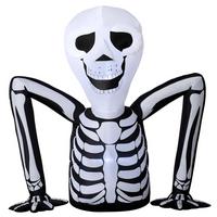 AUFBLASBARES-HALLOWEEN-SKELETT Polyester Schwarz - Weiß, Textil (53/142/153cm) - Outsunny
