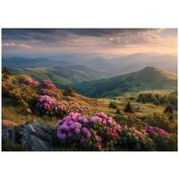 FOTOTAPETE Berge Landschaft Grün 200x140 cm - Multicolor, Papier (200/140cm) - Wallarena