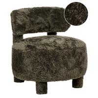 SESSEL Webpelz Dunkelgrün Hamina - Grün, Textil (76/74/74cm) - Beliani