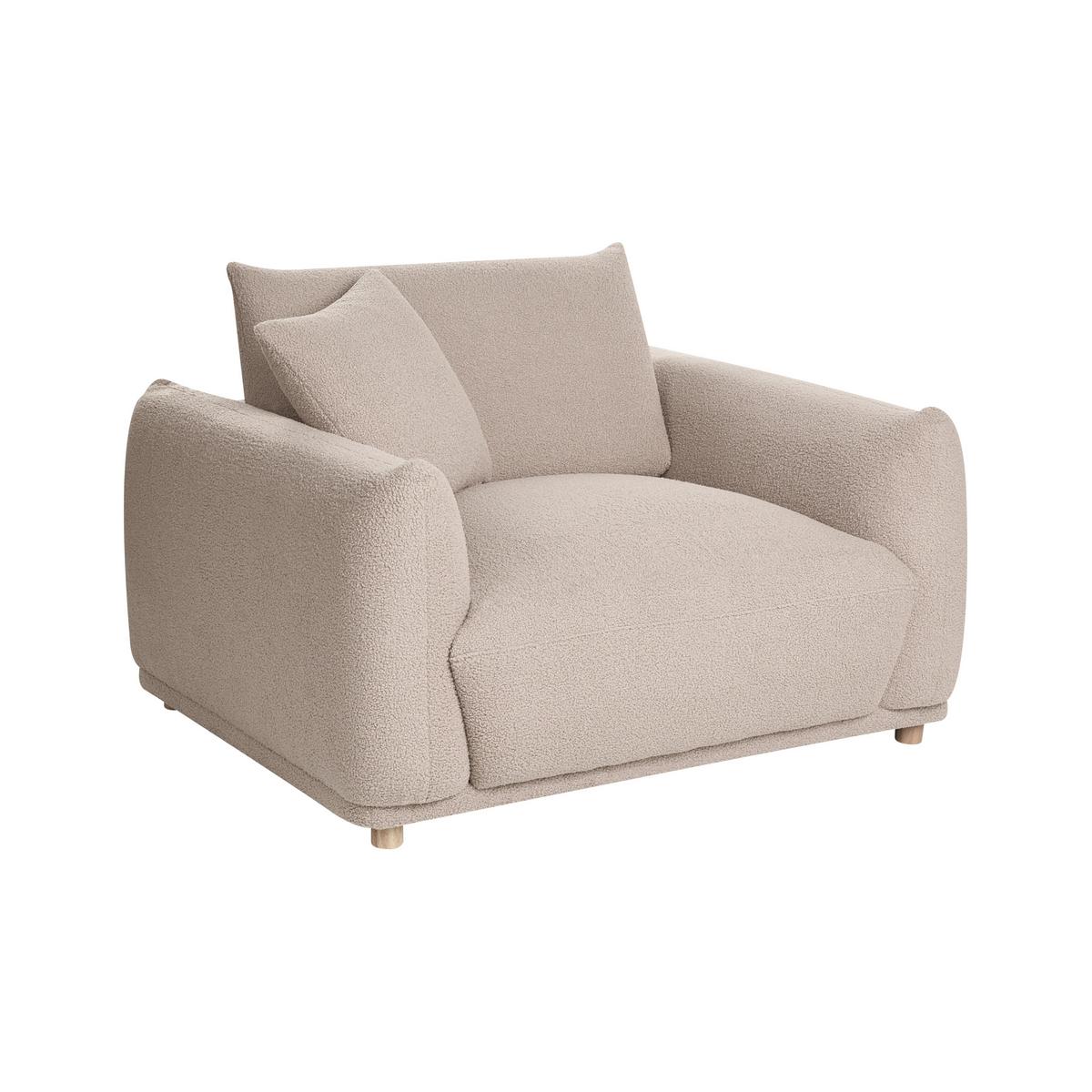 SESSEL Bouclé Beige Jubek - Beige, Textil (120/81/104cm) - Beliani