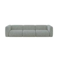 MODULARES Sofa 3-SITZER MIRA-S2 319x89x70 Grün cm Velours - Schwarz/Hellgrün, Holzwerkstoff/Kunststoff (319/70/89cm) - ALTDECOR
