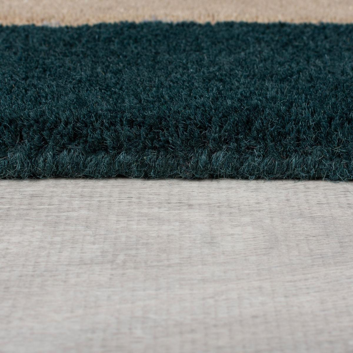 WOLLTEPPICH HALLEIN, geometrisch, Türkis-Beige, 120 x 180 cm - Grün, Textil (180/120cm) - KADIMA DESIGN