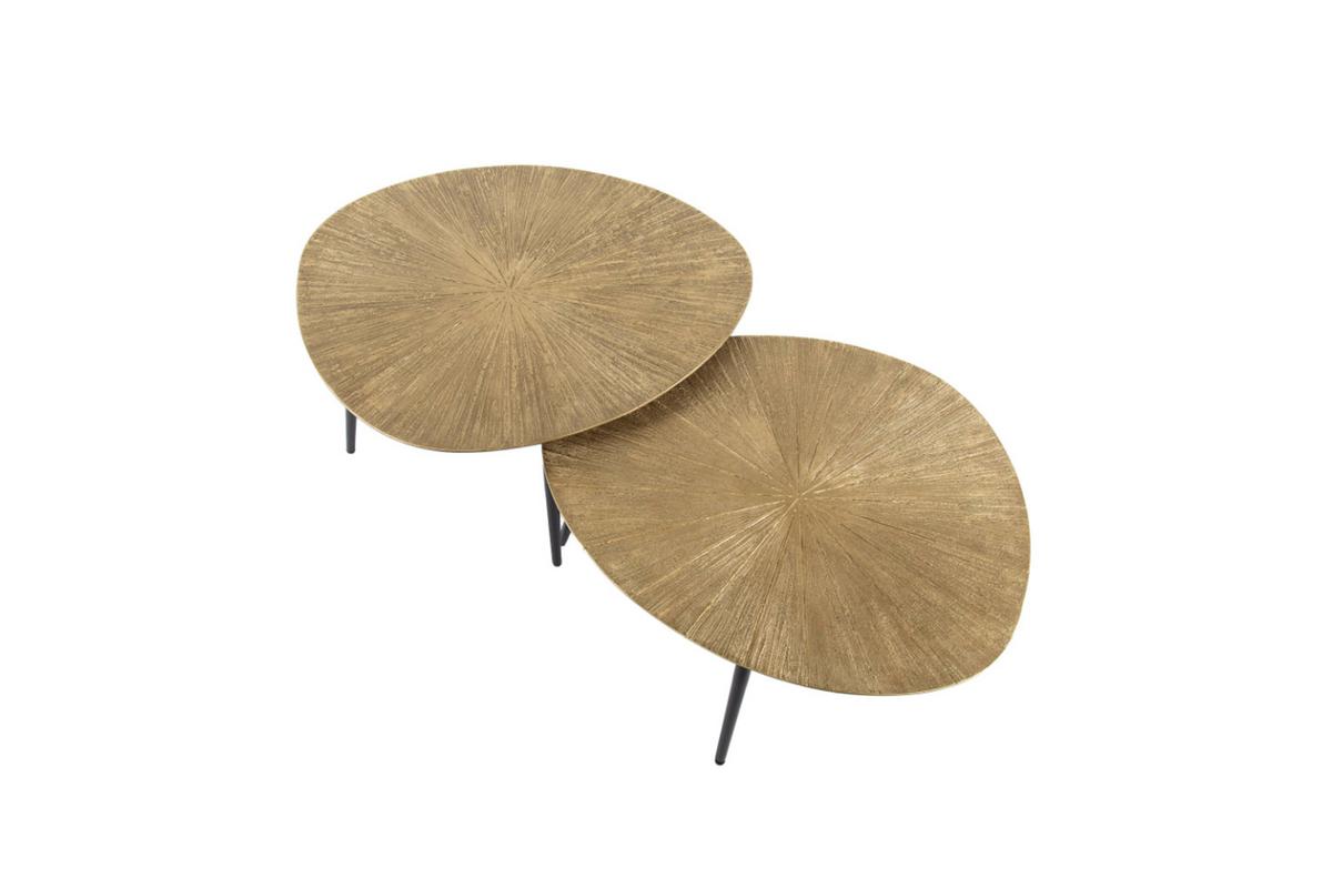 COUCHTISCH TIBALI 2ER SET Bronze Metall - Schwarz/Bronzefarben, Metall (60/77/43cm) - KAWOLA