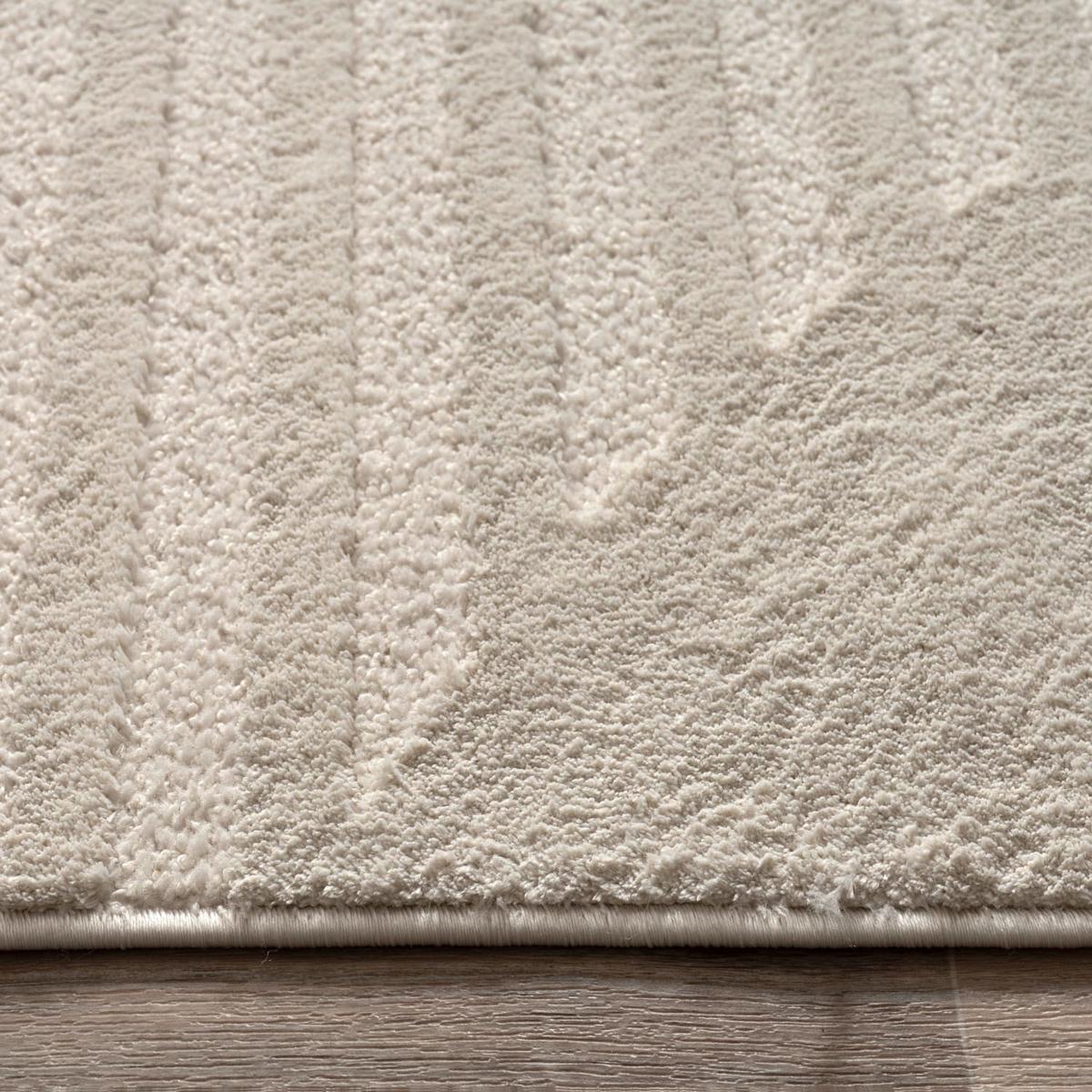 KURZFLORTEPPICH, mit Struktur, aus Polyester, Florhöhe 10 mm, Creme, 120 x 170 cm - Beige, Textil (170/120cm) - KADIMA DESIGN