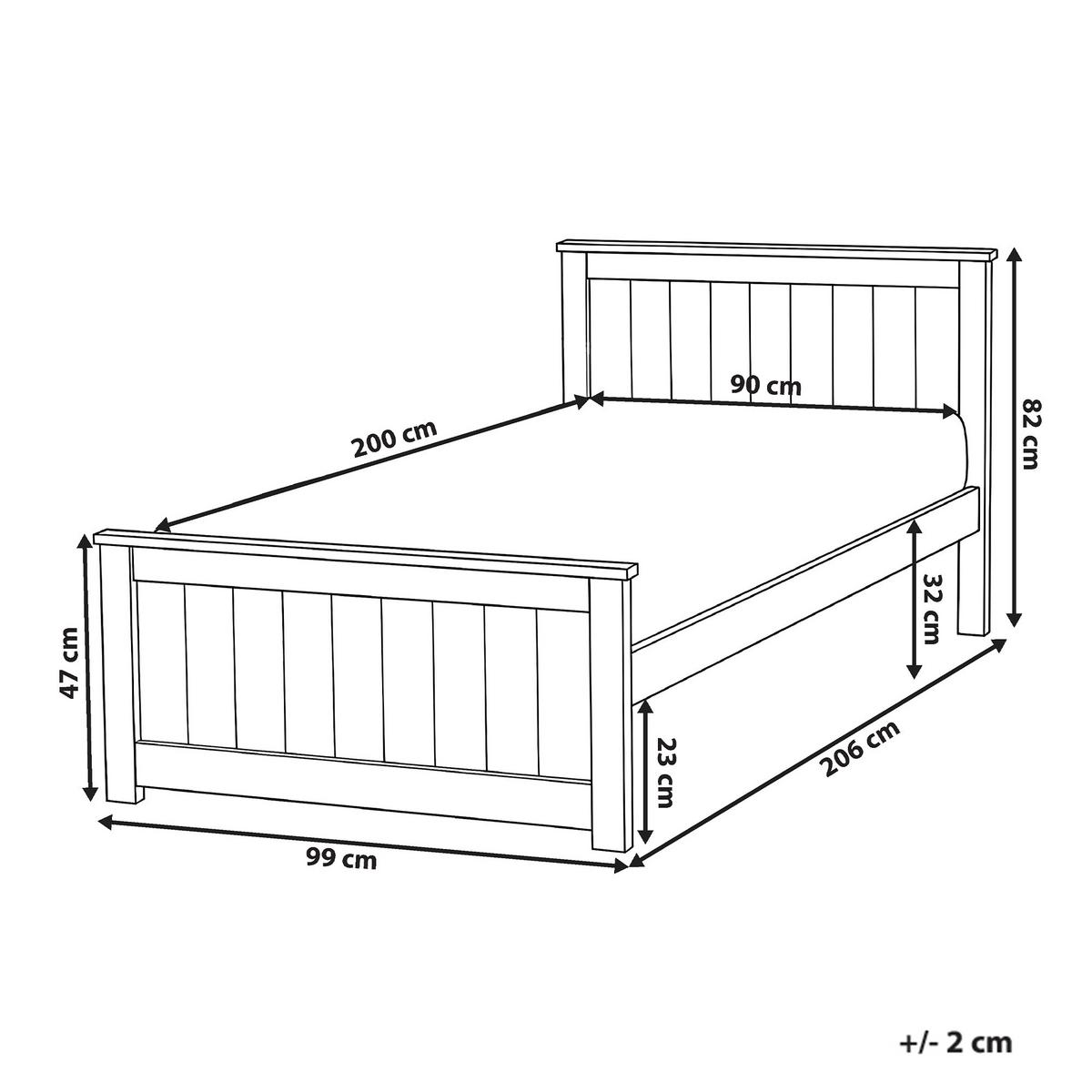 BETT mit Lattenrost 90/200 Kiefernholz Weiß Sabran - Weiß, Holz (90/200cm) - Beliani