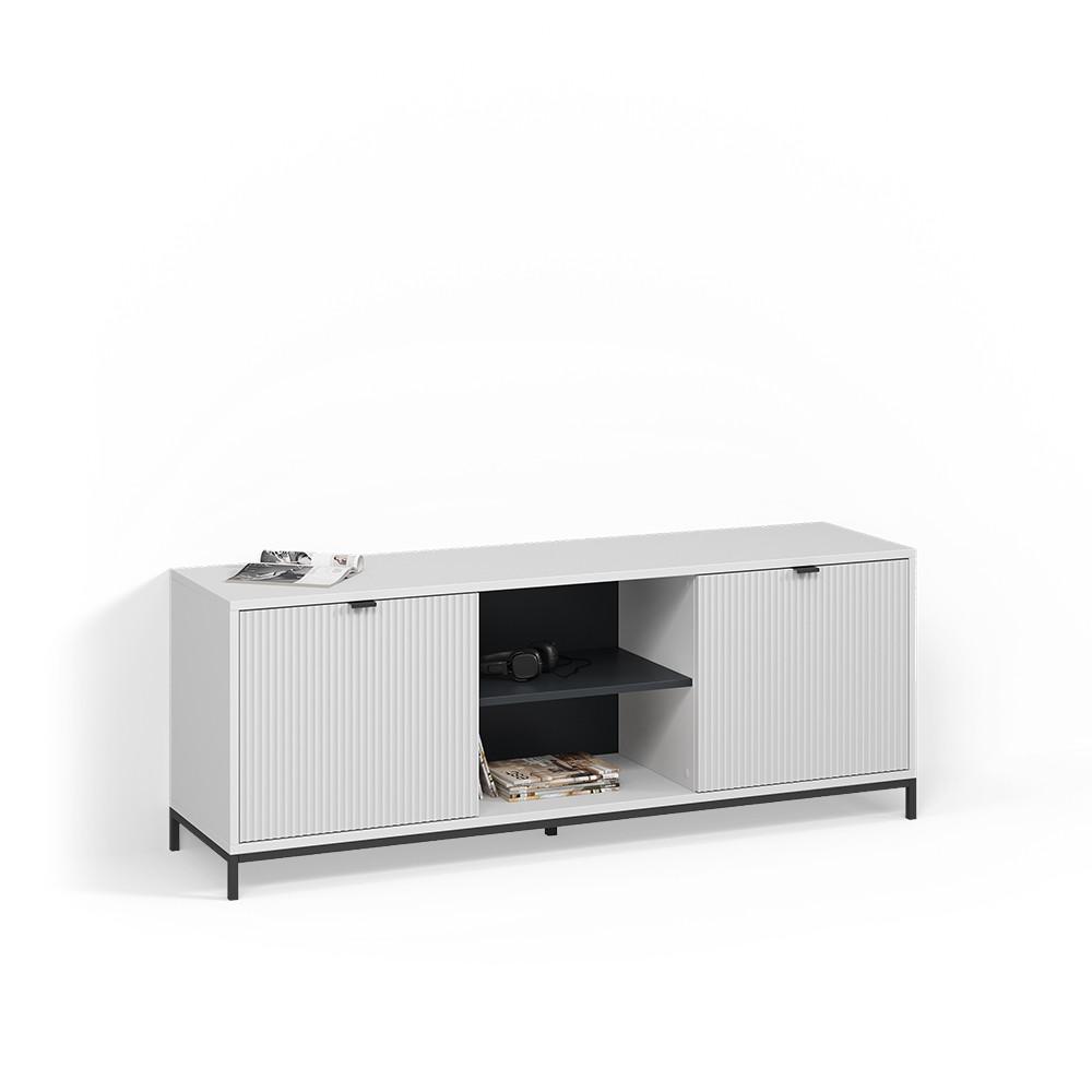 LOWBOARD Aterno Weiß 150 x 60 cm mit 2 Türen - Weiß, Holzwerkstoff (150/60/40.1cm) - Livinity®