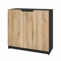KOMMODE Logan Fronten in Eiche Natur - Eichefarben, Holzwerkstoff (82/78/37cm) - Vladon