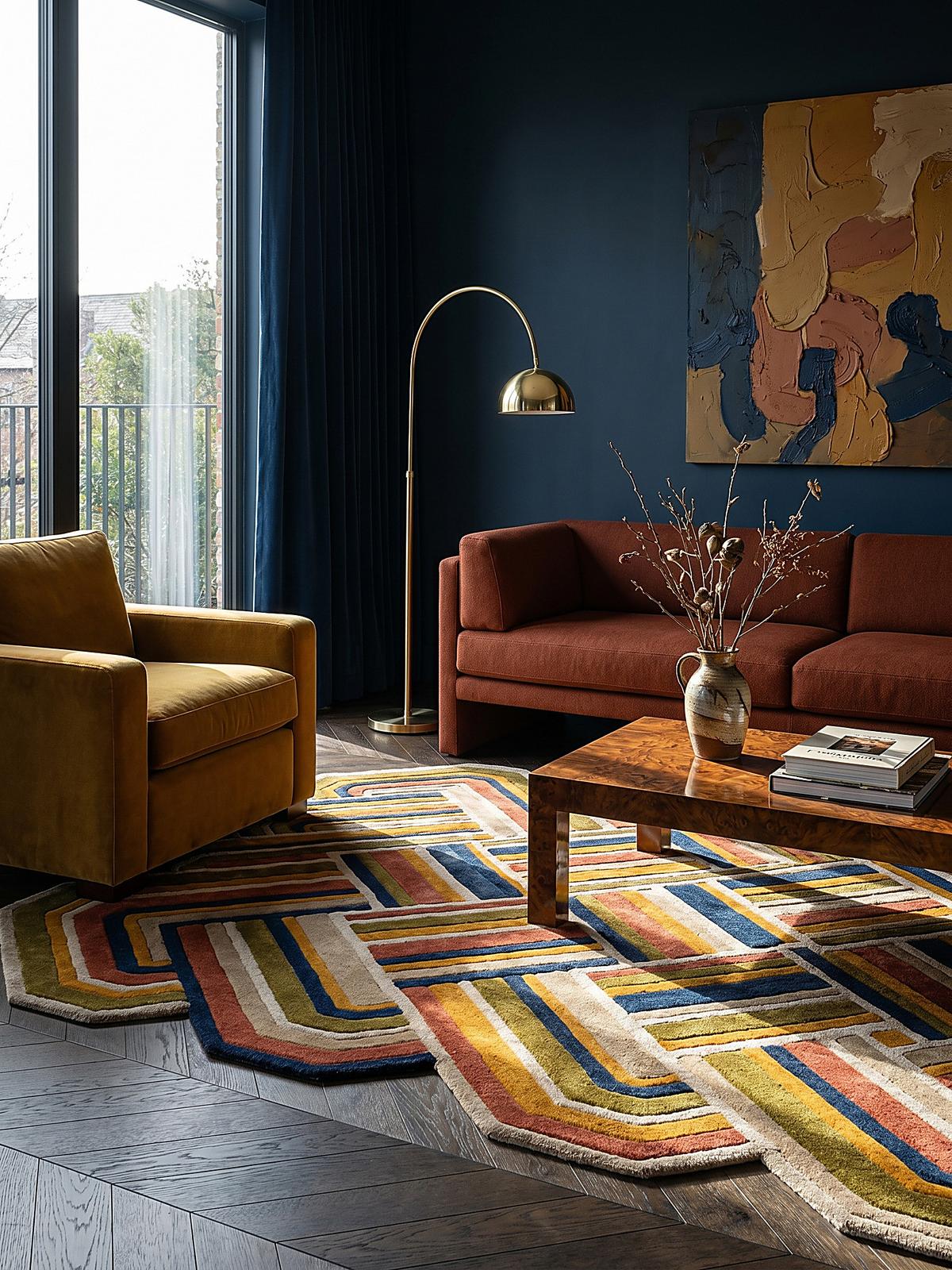 TEPPICH aus Wolle SOAR in Terrakotta, geometrisch, 140 x 200 cm - Rot, Textil (200/140cm) - KADIMA DESIGN