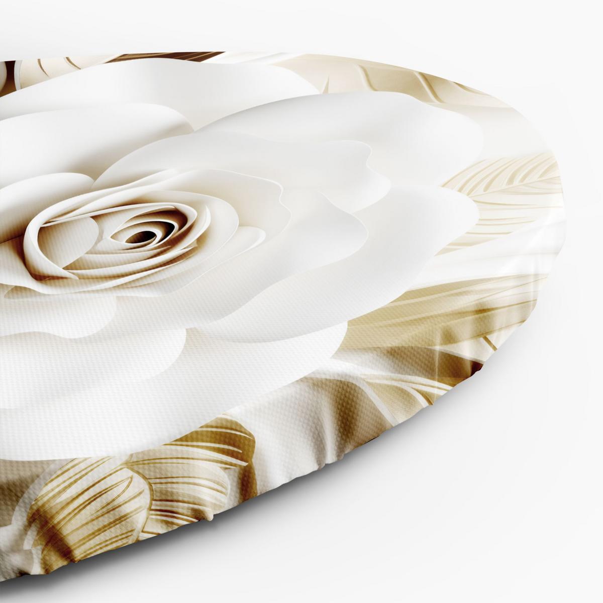 RUNDES BILD Weiß 60/60 cm - Beige/Weiß, Textil (60/60cm) - KUNSTLOFT