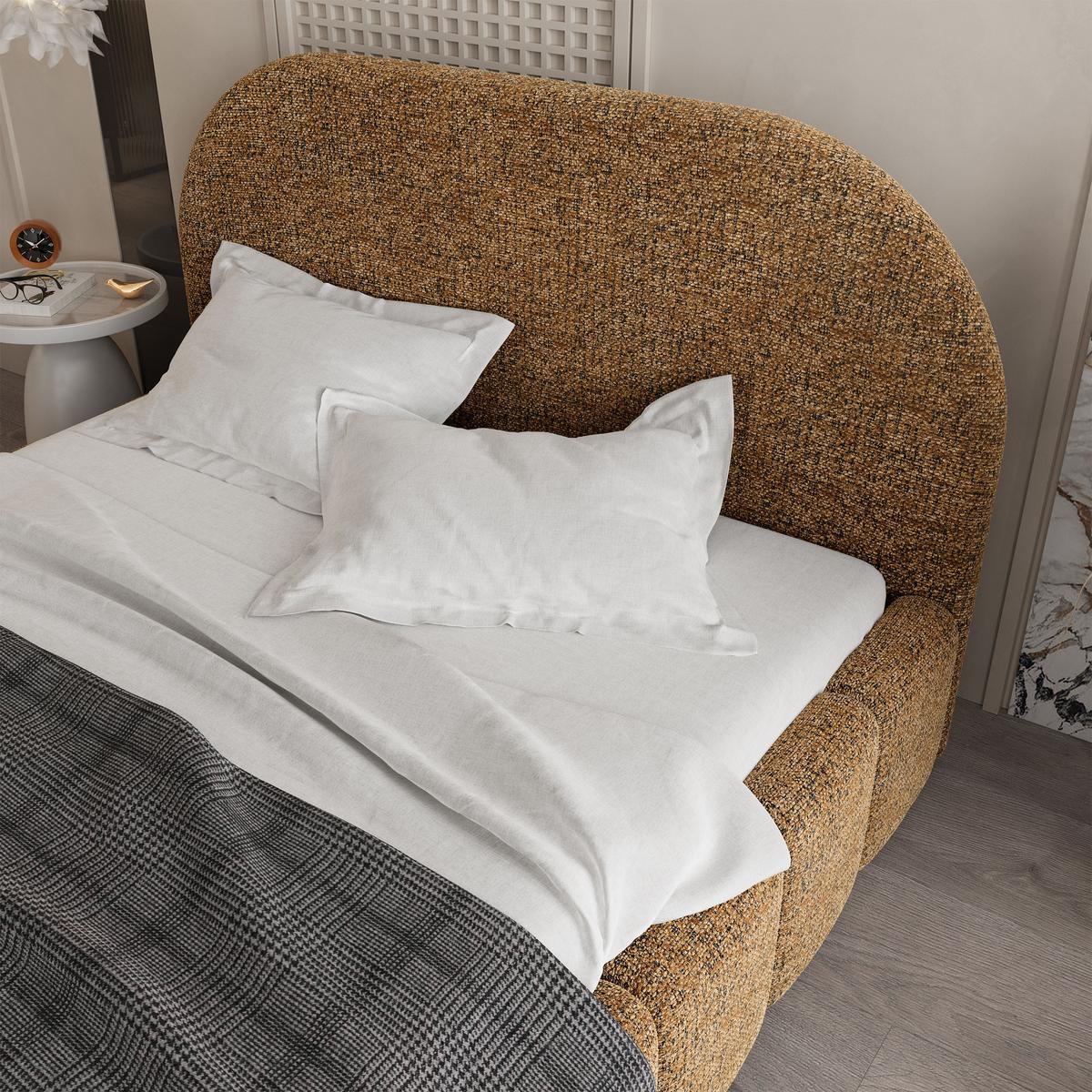 POLSTERBETT FLUSSO 180x200 cm mit Bettkästen - Braun - Braun, Holz (180/200cm) - MASSENO