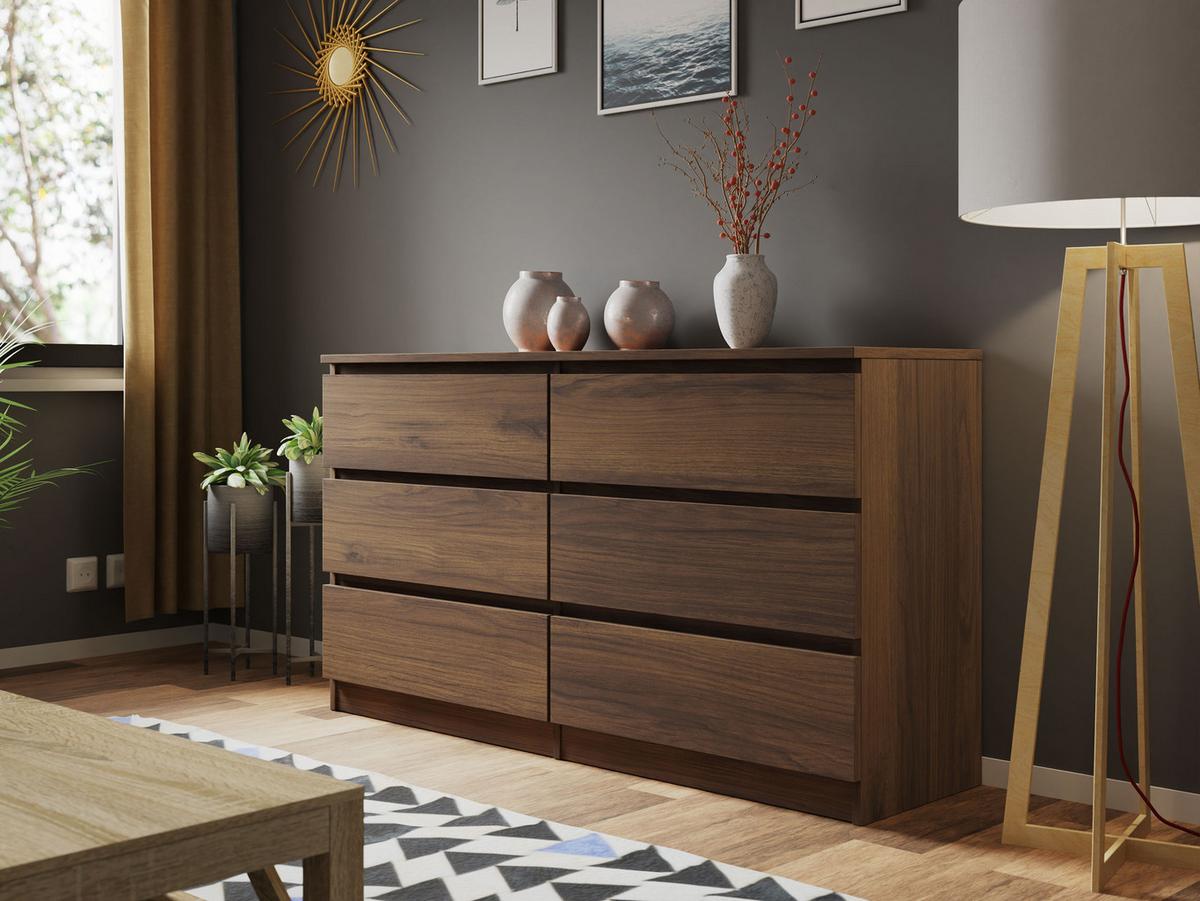 KOMMODE Malwa M6 - Nussbaumfarben, Holzwerkstoff (138/77/40cm) - MIRJAN24