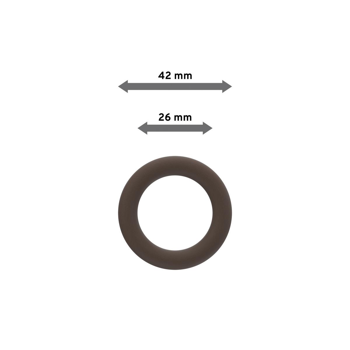 RUNDRINGE MIT FALTENHAKEN FÜR GARDINENSTANGEN 16 mm Ø, Nussbaum, Packung 10 Stück - Nussbaumfarben, Holz (16cm) - INTERDECO