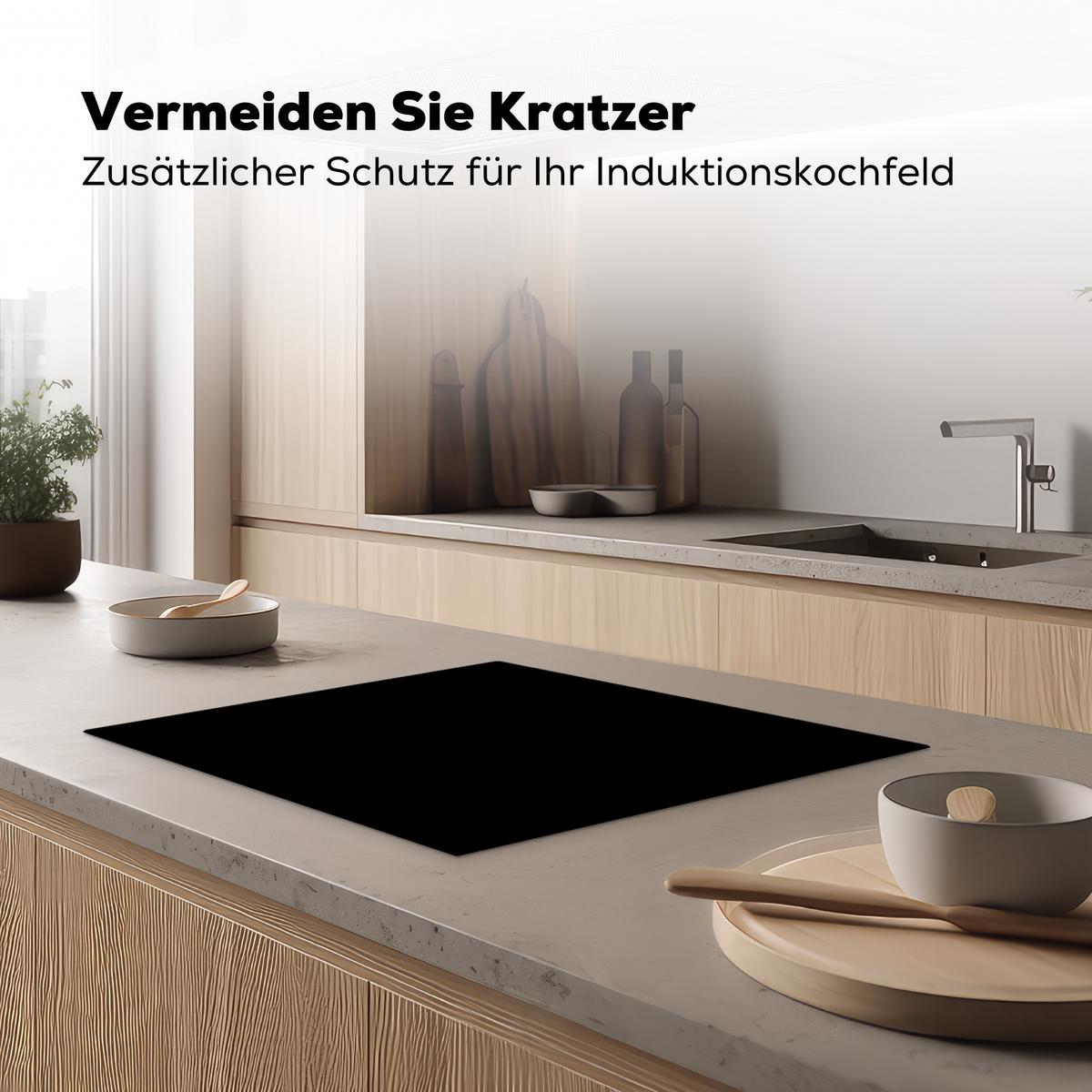 HERDABDECKPLATTE Schwarz - Einfarbig Herdabdeckung Induktionsfeld 65x52 cm - Schwarz, Kunststoff (65/52/0.2cm) - MuchoWow