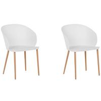 ESSZIMMERSTUHL 2er-Set Kunststoff Weiß Blaykee - Weiß, Kunststoff/Metall (48/81/52cm) - Beliani