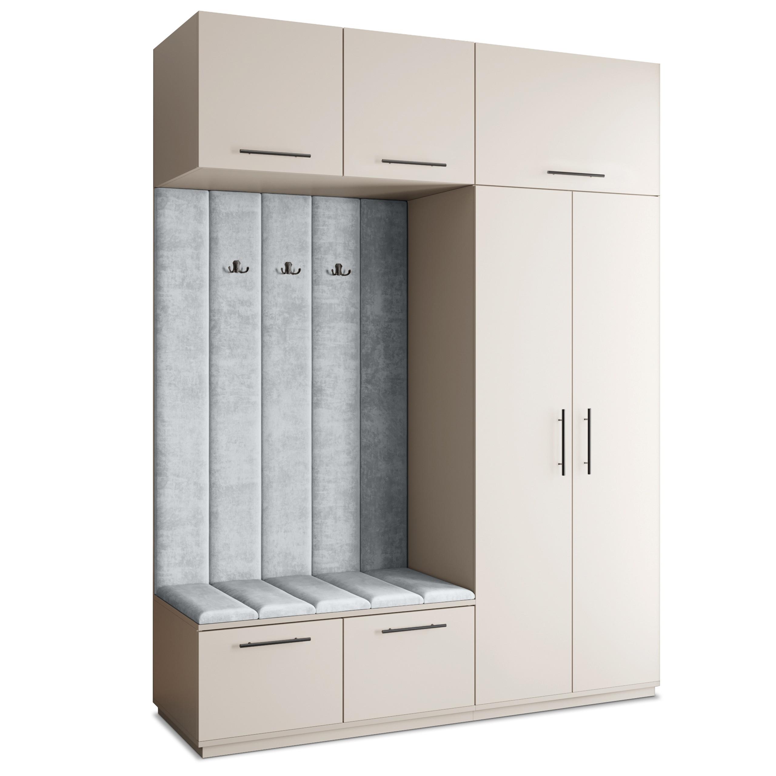 GARDEROBENSCHRANK REMA 180/240/60 cm Modern Kaschmir - Kaschmir/Hellgrau, Holzwerkstoff (180/240/60cm) - MASSENO