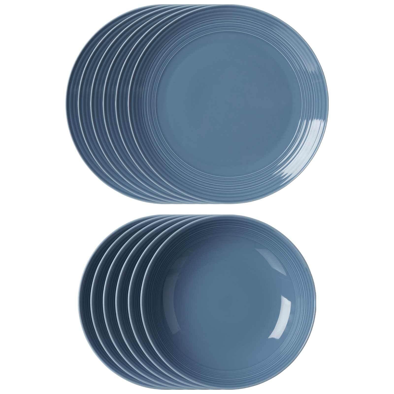 TAFELSERVICE Levi Blau 12-tlg. - Blau, Keramik (2/2/2cm) - Ritzenhoff Breker