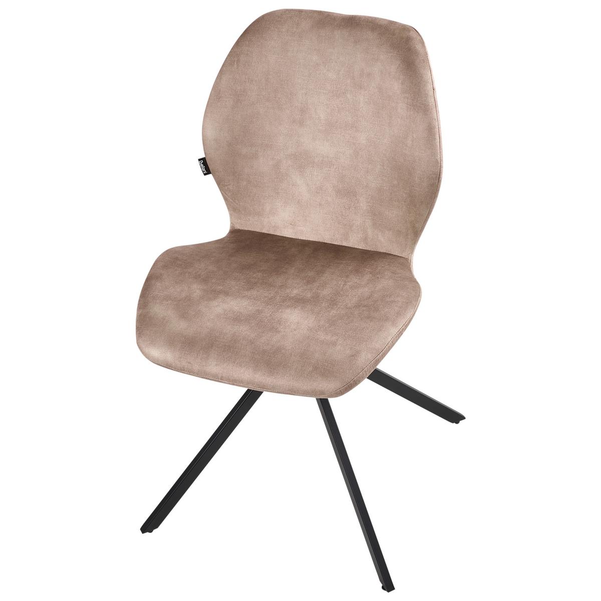 ESSZIMMERSTUHL 4er-Set drehbar Samtstoff Beige Morrison - Beige, Textil (50/86/56cm) - Beliani