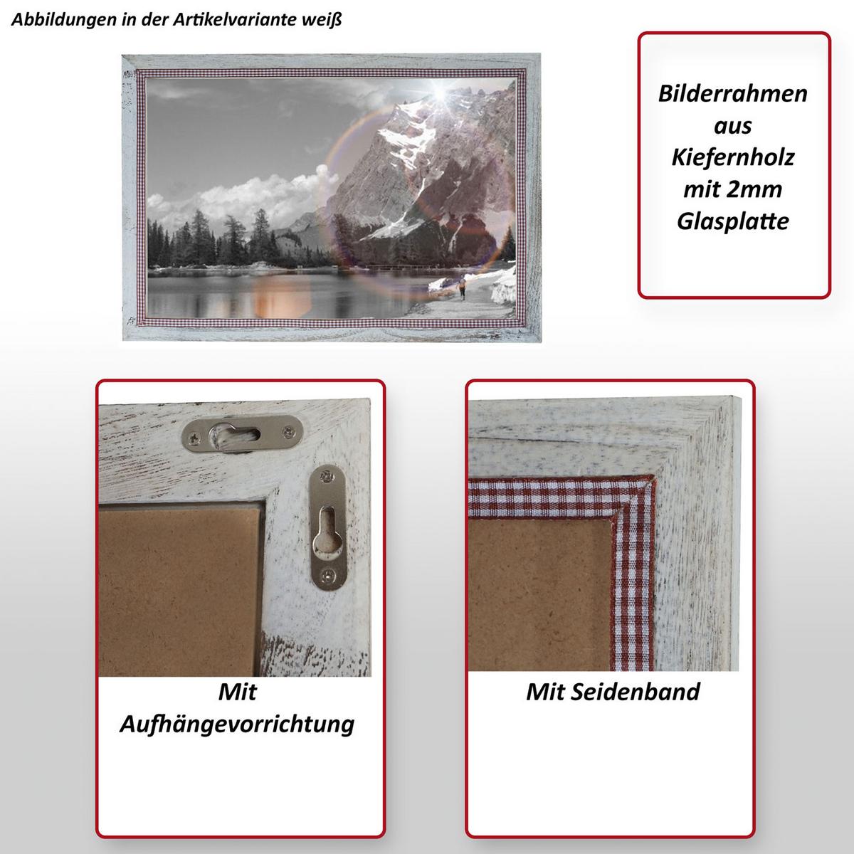 BILDERRAHMEN SHABBY-LOOK rechteckig Kiefer Weiß Dekor - Weiß, Holz (51/36cm) - MCW