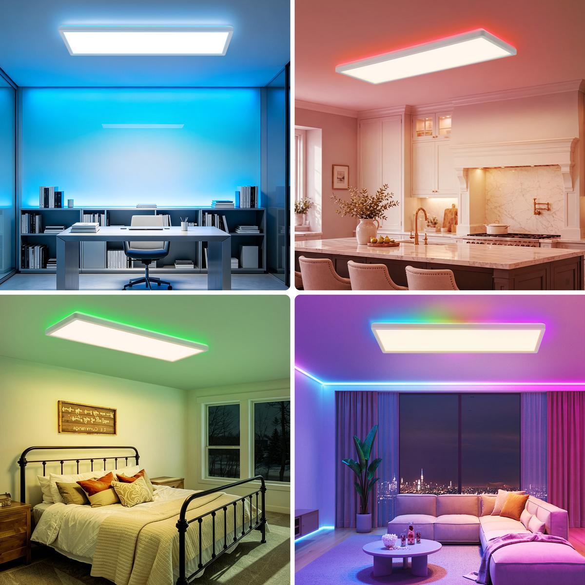 LED DECKENLEUCHTE Kryth 58/20/3 cm - Weiß, Kunststoff (58/20/3cm) - ZMH