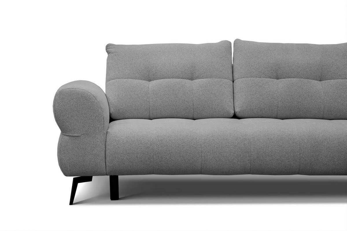 ECKSOFA SALVINI 4-Sitzer, grau - Schwarz/Grau, Holzwerkstoff/Textil (292/158cm) - Wozimo