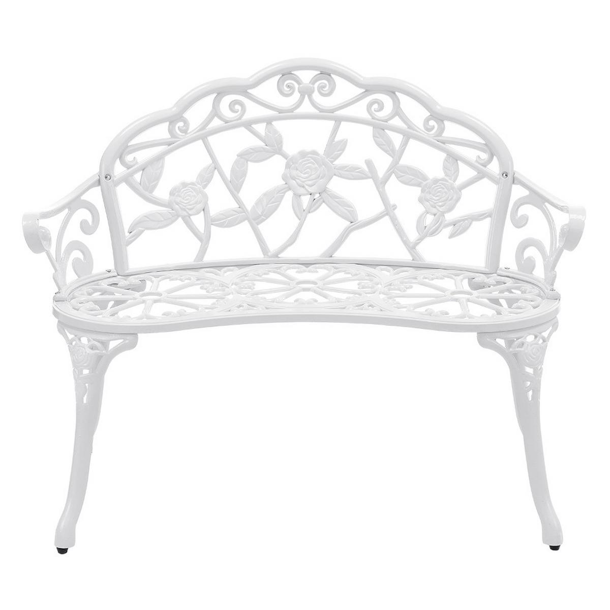 GARTENBANK Monfalcone - Weiß, Metall (99/78/54cm) - casa.pro