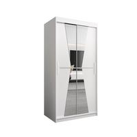 SCHWEBETÜRENSCHRANK 200/100/62 2-türig - Silberfarben/Weiß, Holz/Kunststoff (100/200/62cm) - MÖBEL KRYSPOL