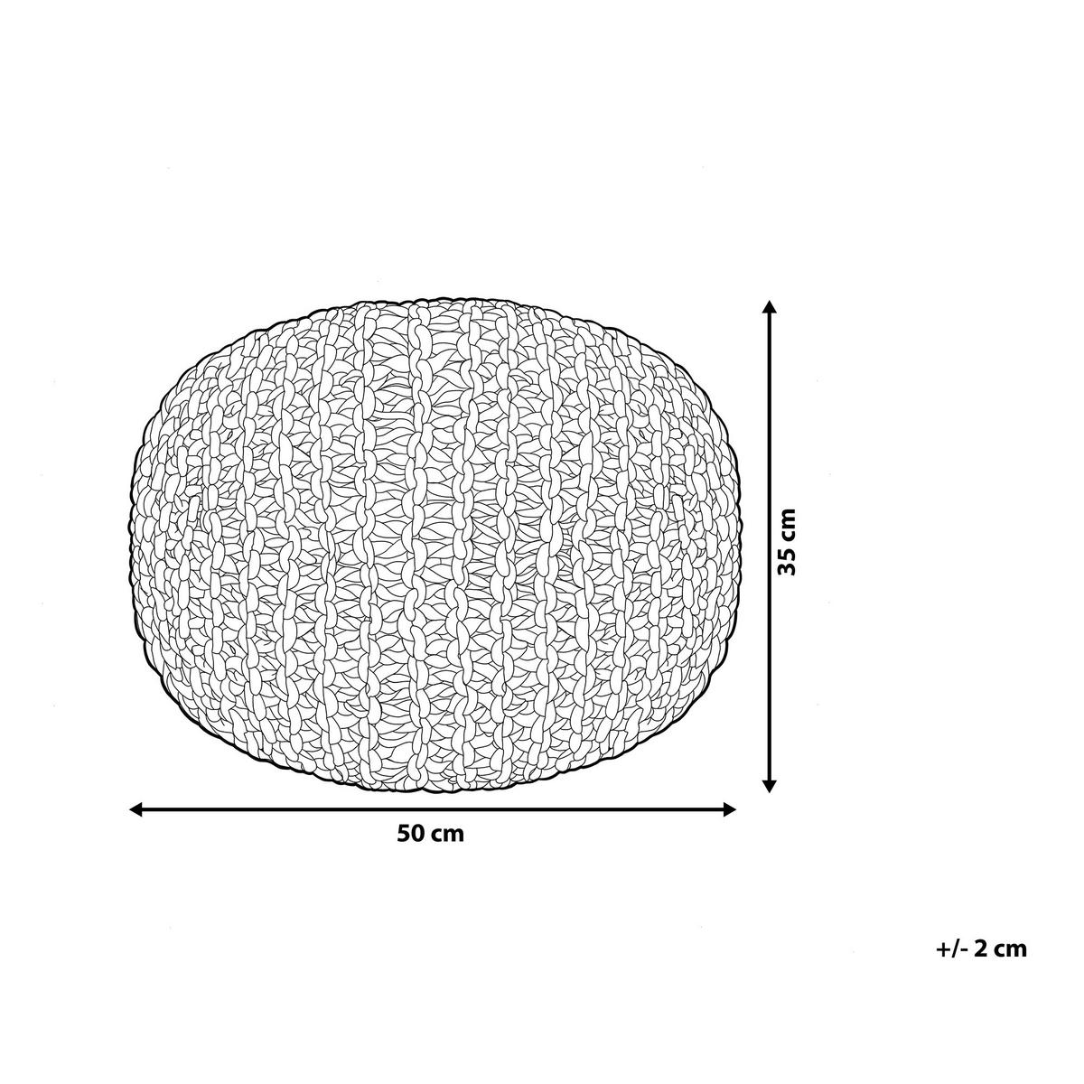 POUF Conrad 50/50/35 cm - Gelb, Naturmaterialien/Textil (50/35/50cm) - Beliani