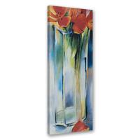 WANDBILD gemalte blumen in einer vase - Blau, Textil (30/90cm) - Feeby