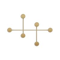 WANDGARDEROBE mit 6 Haken aus schwarzem Metall 82/10/60 cm - Goldfarben, Metall (10/60/82cm) - Calicosy