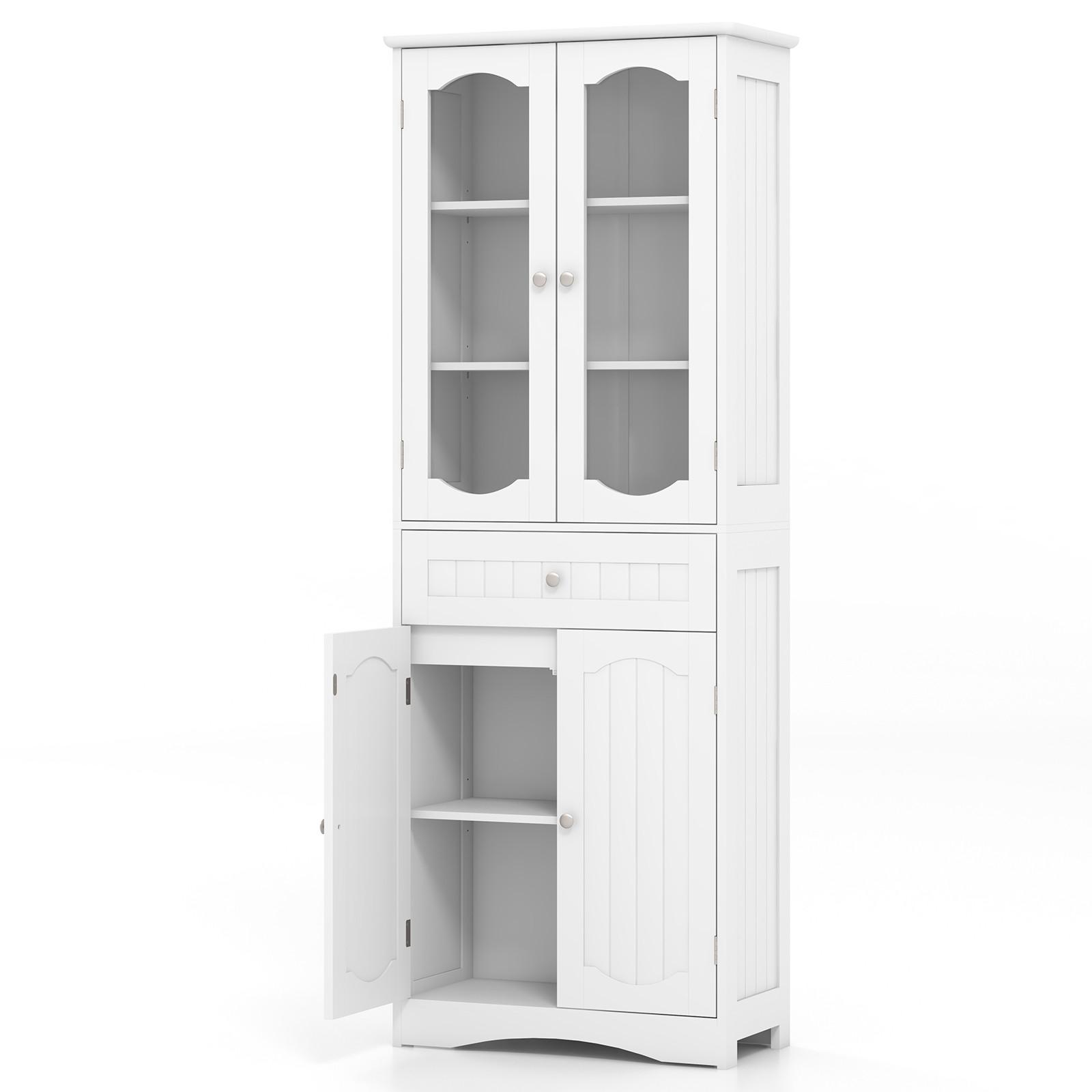 BADEZIMMERSCHRANK Weiß - Weiß, Holzwerkstoff (60/160/30cm) - COSTWAY