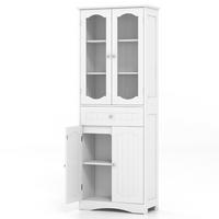 BADEZIMMERSCHRANK Weiß - Weiß, Holzwerkstoff (60/160/30cm) - COSTWAY