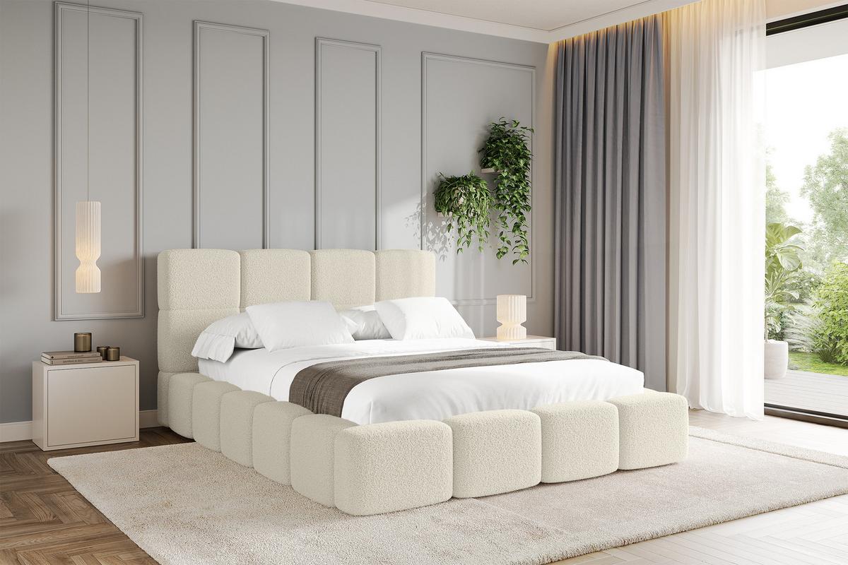 POLSTERBETT mit Bettkasten und Lattenrost mit Kopfteil, Boxbett ohne Matratze, mit Stauraum - NATA 120x200 Beige - Beige, Holzwerkstoff/Textil (120/200cm) - ALTDECOR