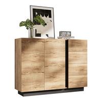 SIDEBOARD 120 cm Naturholz & Schwarz mit 4 Schubladen & 2 Türen im modernen Stil - Naturfarben, Holzwerkstoff (120/90.5/35.5cm) - Urban Meuble