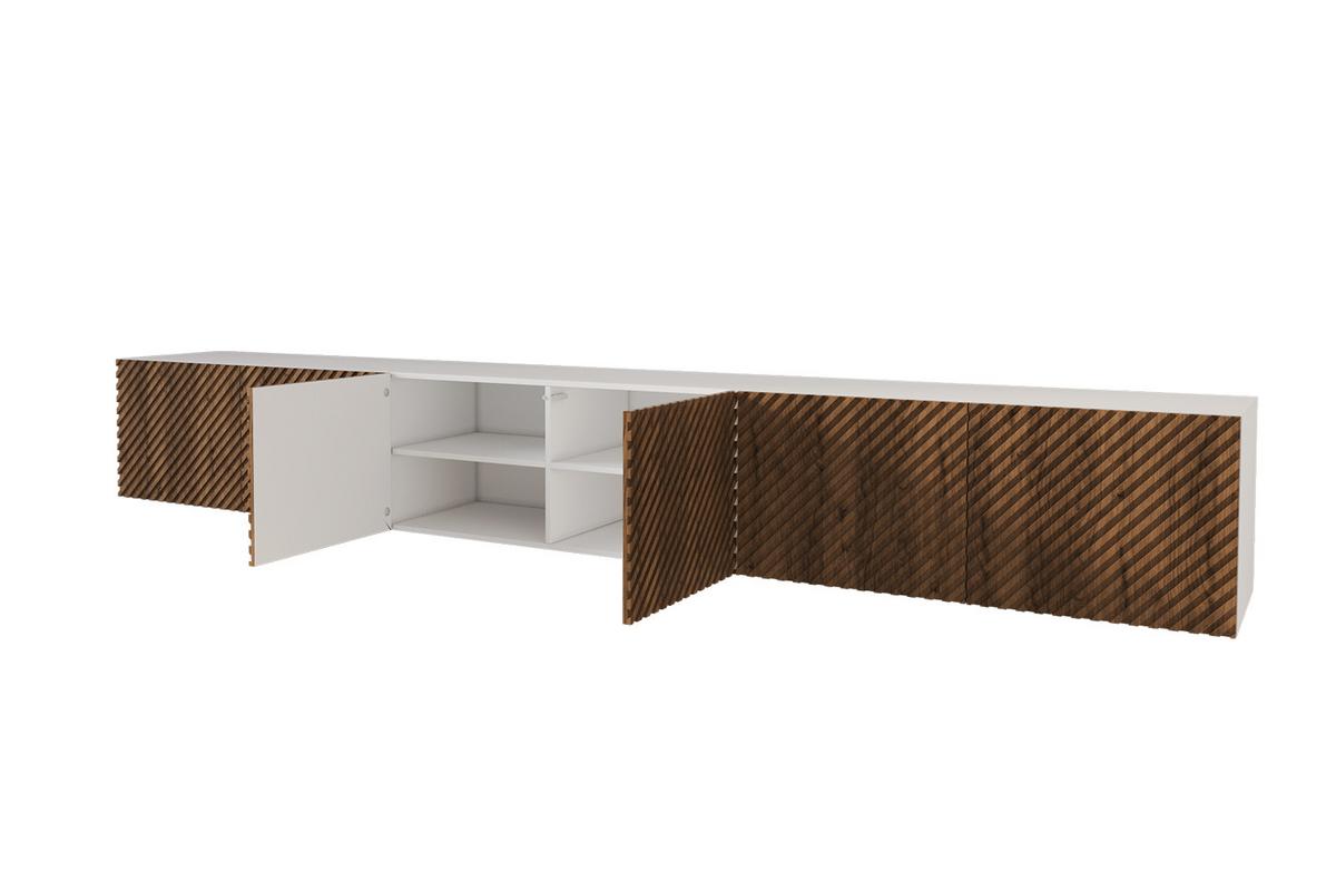 LOWBOARD ZENO-W 3x100x40x40 cm - Weiß / Katania - Schwarz, Holzwerkstoff (300/40/40cm) - ALTDECOR