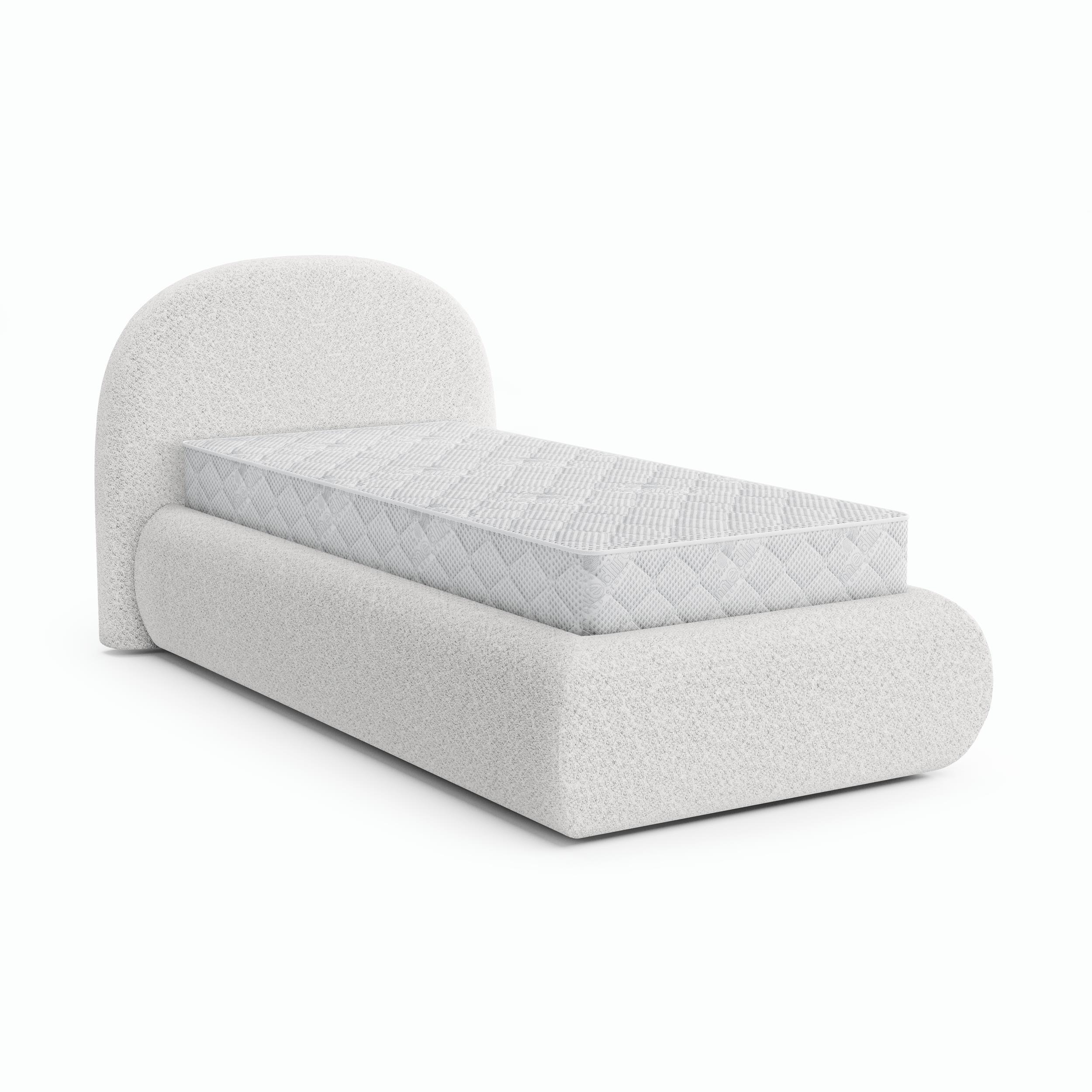 POLSTERBETT Motti 90x200, Einzelbett mit Bettkasten und Taschenfedernmatratze 20 cm, Creme - Creme, Holzwerkstoff (90/200cm) - Beautysofa