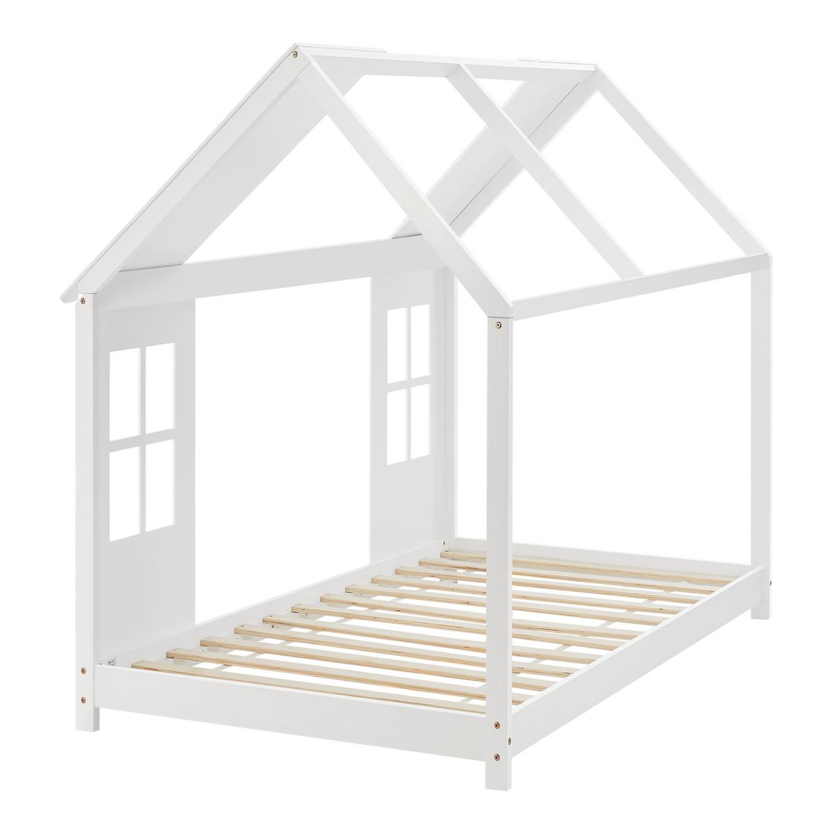 HAUSBETT Tostedt - Weiß, Holz (90/200cm) - [en.casa]