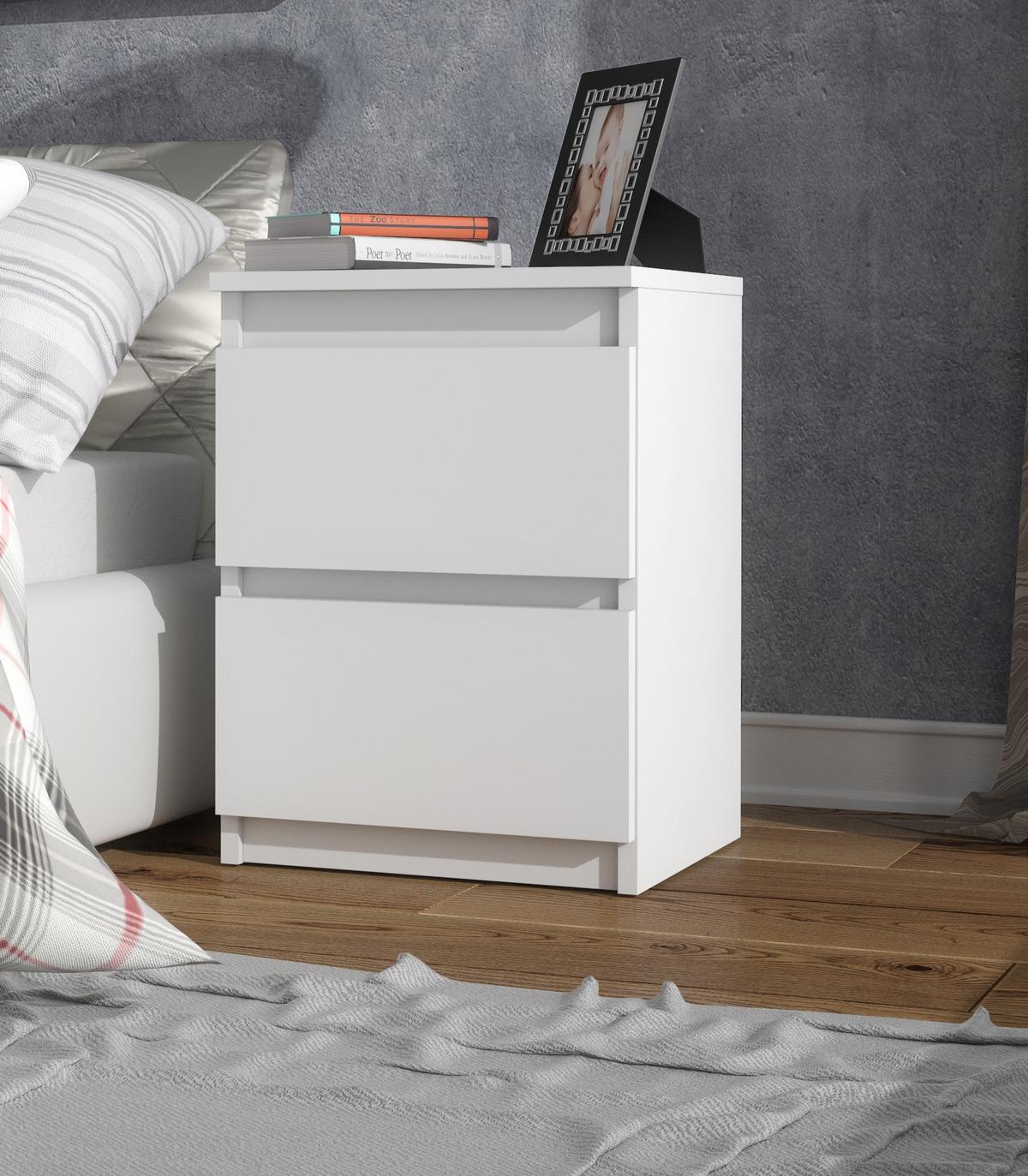 NACHTTISCH Weiß 40/55/39 - Weiß, Holzwerkstoff (40/55/39cm) - RAUMHIRSCH FURNITURE
