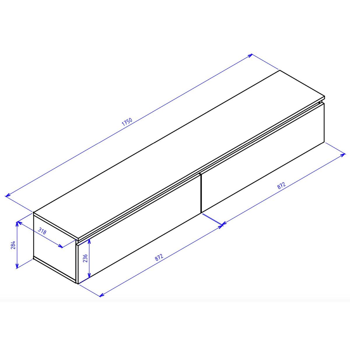 TV-LOWBOARD Bemmi Eiche Lindberg 175 cm - Eichefarben, Holzwerkstoff (175/28.4/31.8cm) - Selsey