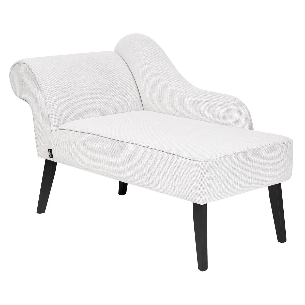 CHAISELONGUE weiß linksseitig Biarritz - Schwarz/Weiß, Textil (118/77/60cm) - Beliani