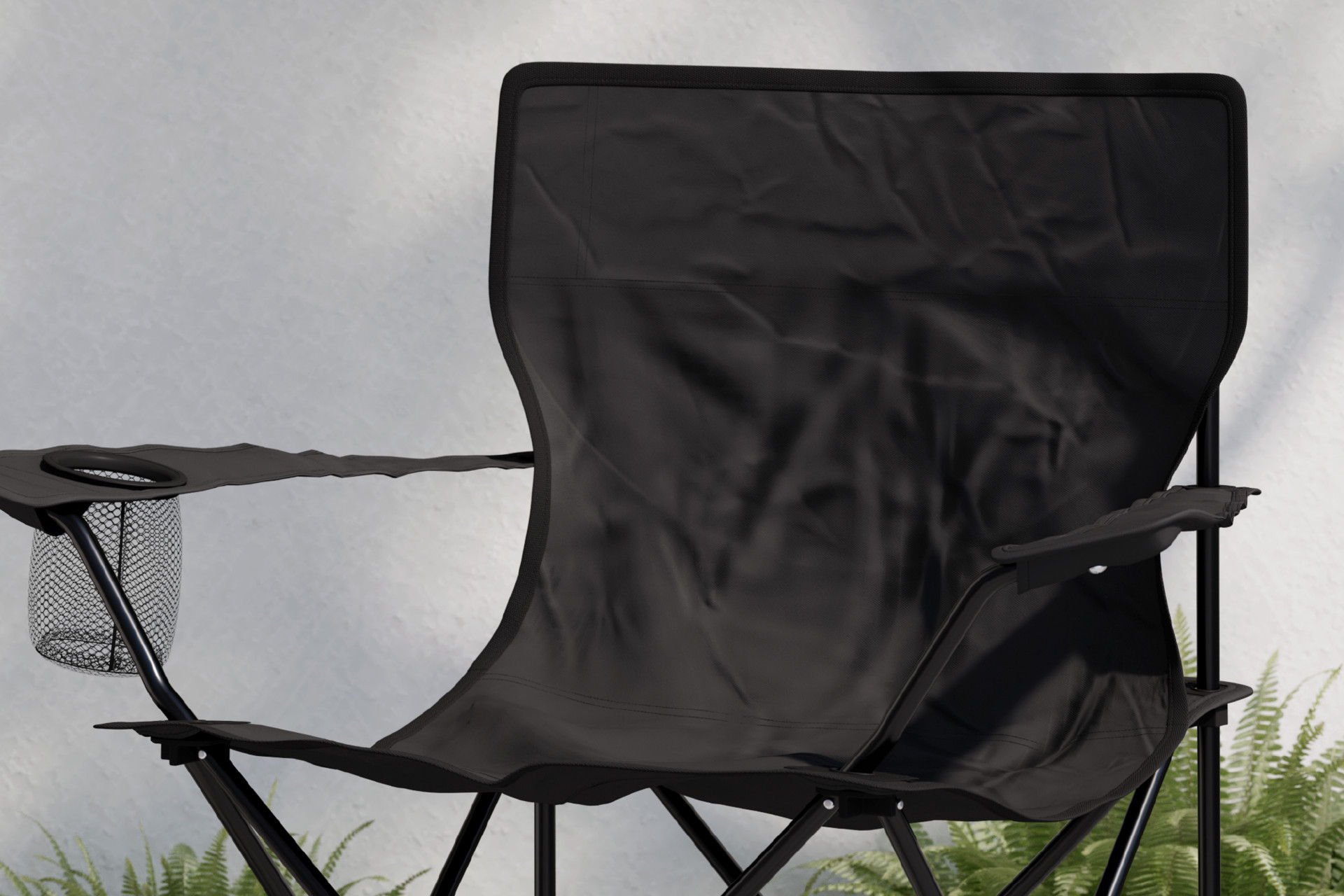 Campingsessel Schwarz Bezug Oxford-Gewebe Flaschenhalter