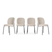 ESSZIMMERSTUHL Daia Schwarz 57.5/48/85 cm 4er-Set - Schwarz, Textil (48/85/57.5cm) - Calicosy