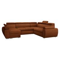 WOHNLANDSCHAFT Boston U, Seite: Links - LC+2P+R+2R - Chromfarben/Bronzefarben, Holz/Textil (325/98/260cm) - MIRJAN24